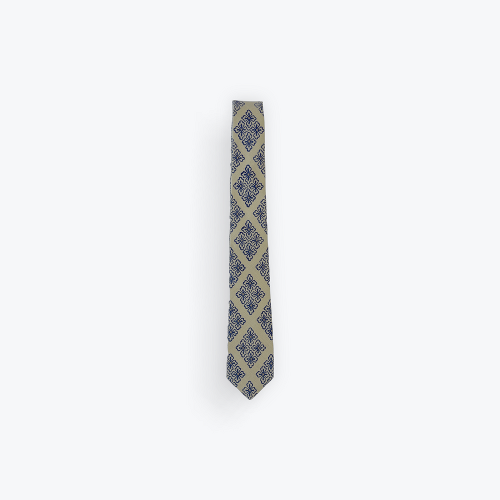 Patterned tie on a white background