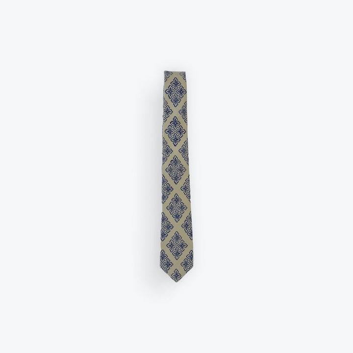 Patterned tie on a white background