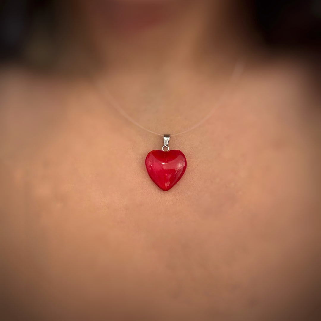 necklace glass (heart)