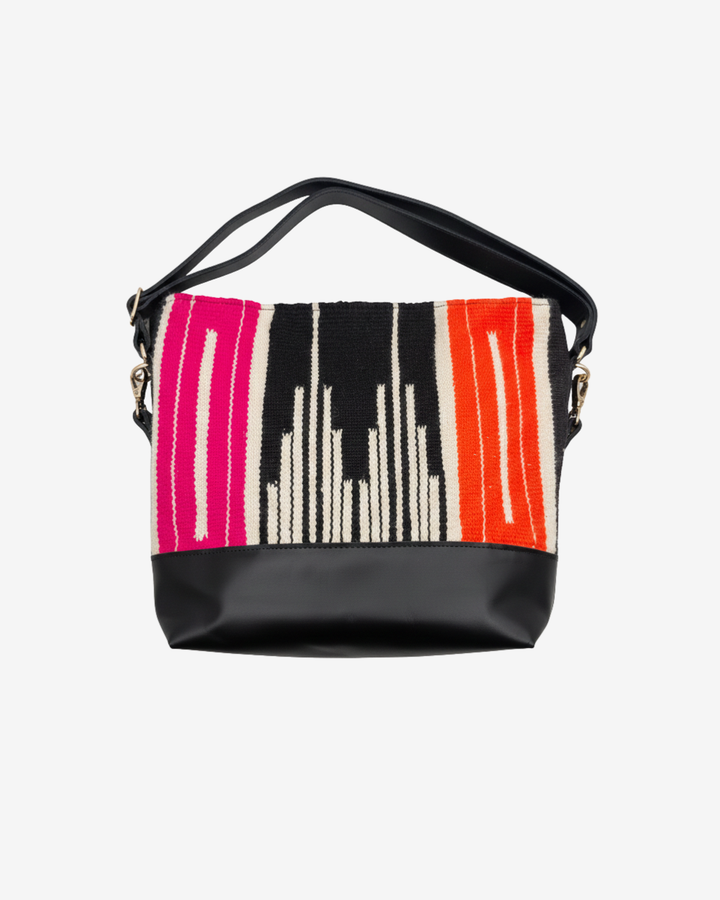 Bakhtiyari Large Hand-woven Kilim & Leather Messenger