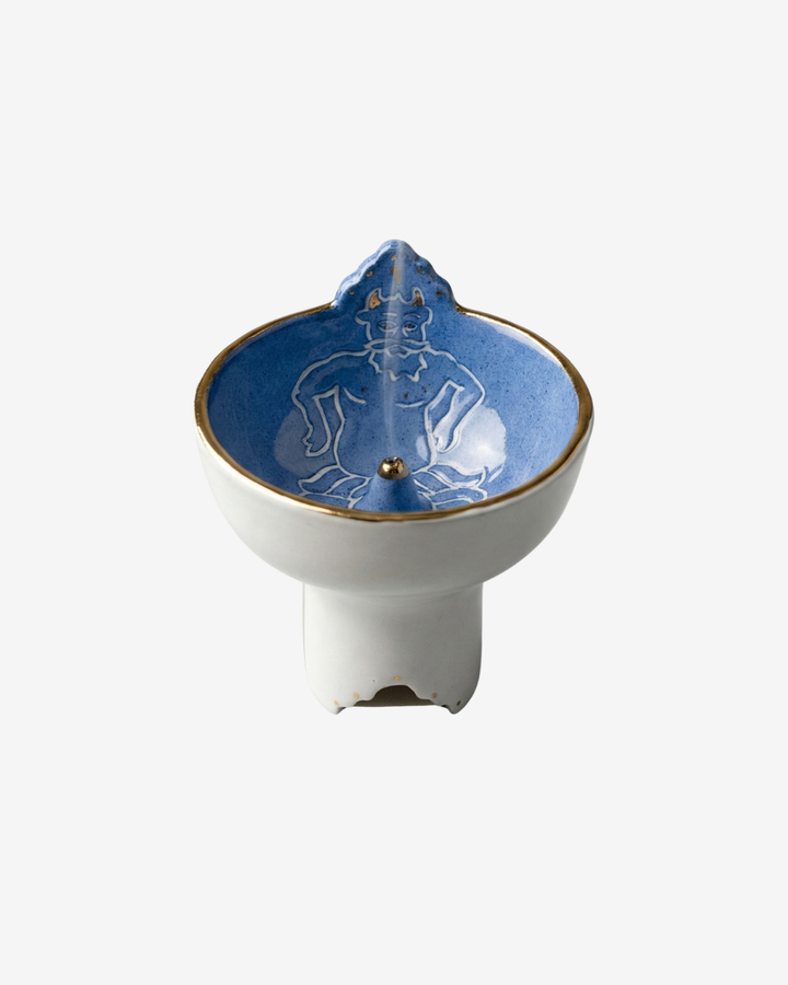Deev Hand-Glazed Golden-Rimmed Incense Holder