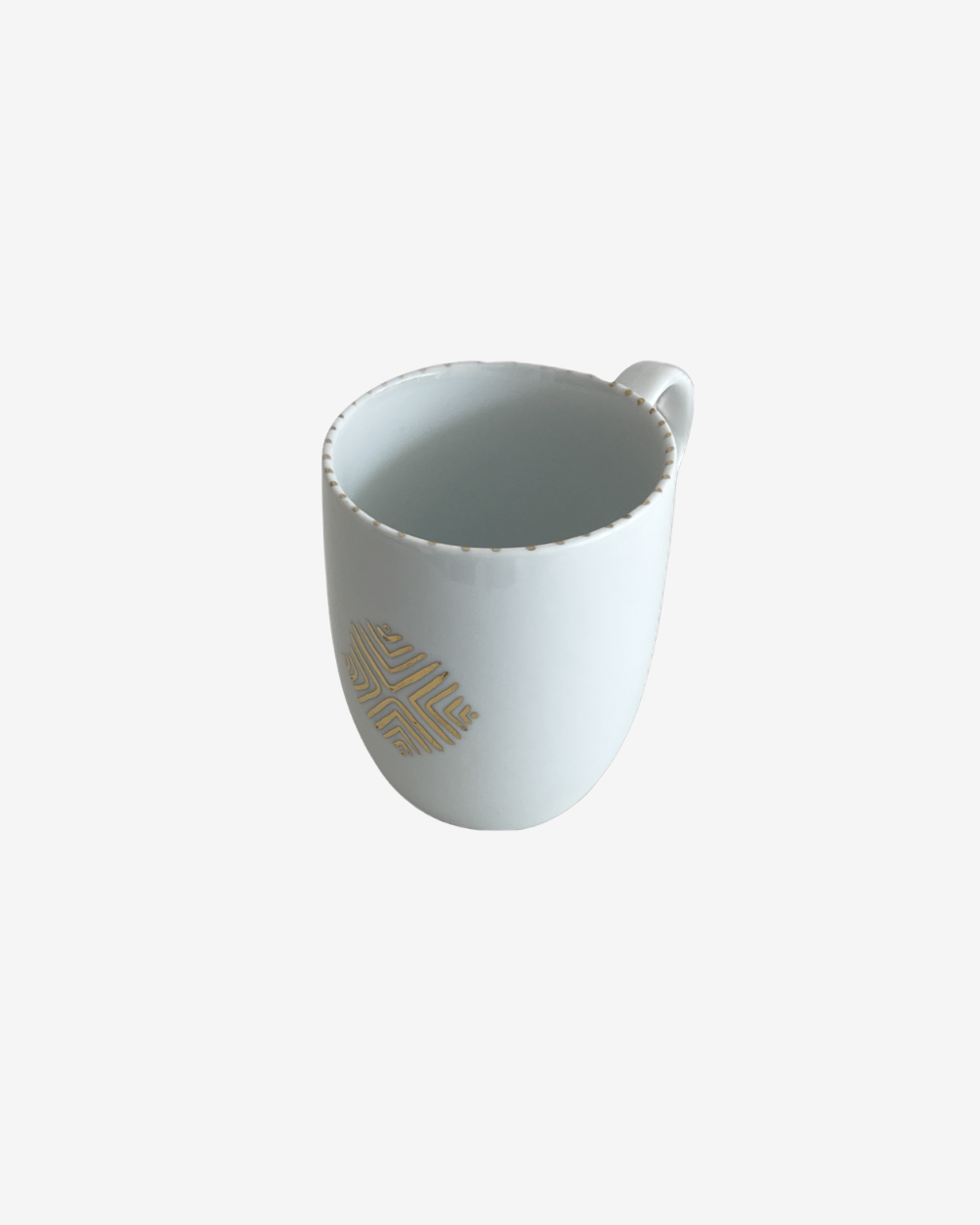 Clear glass goblet on a white background