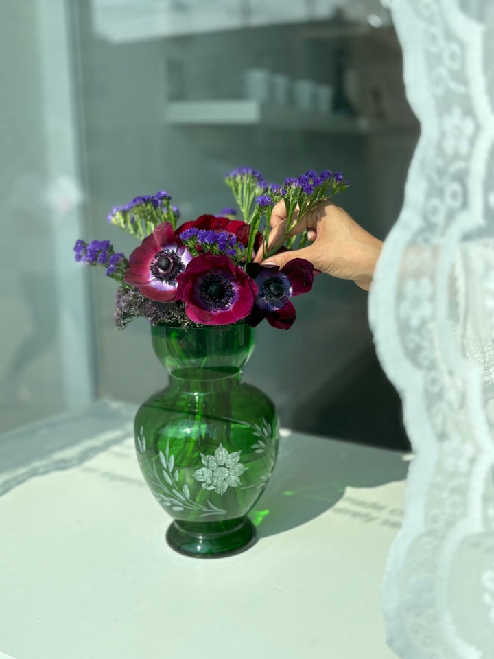 Handcrafted Cut Glass Vase