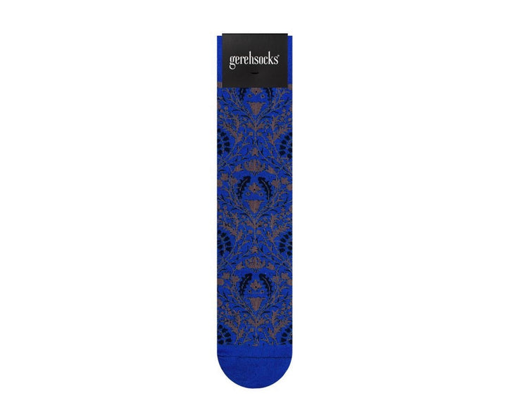 A single blue patterned sock with a black brand label at the top reading 'gerritsocks', shown on a plain white background.