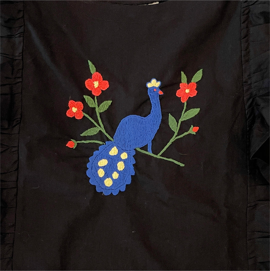 Tavos Artisan Embroidered Ruffle Top