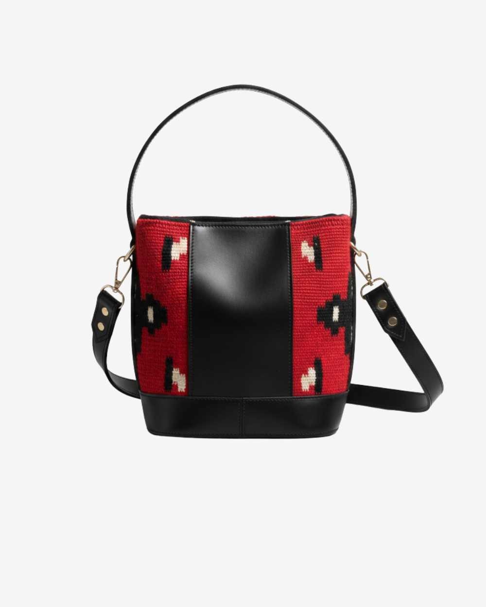 Nomad Handcrafted Kilim & Leather Bucket Bag
